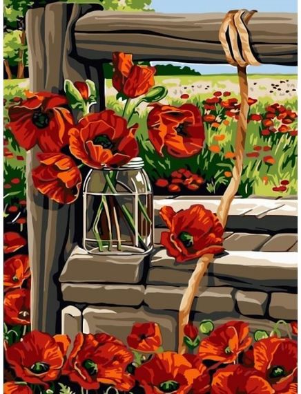 Картина по номерам "Маки у колодца"