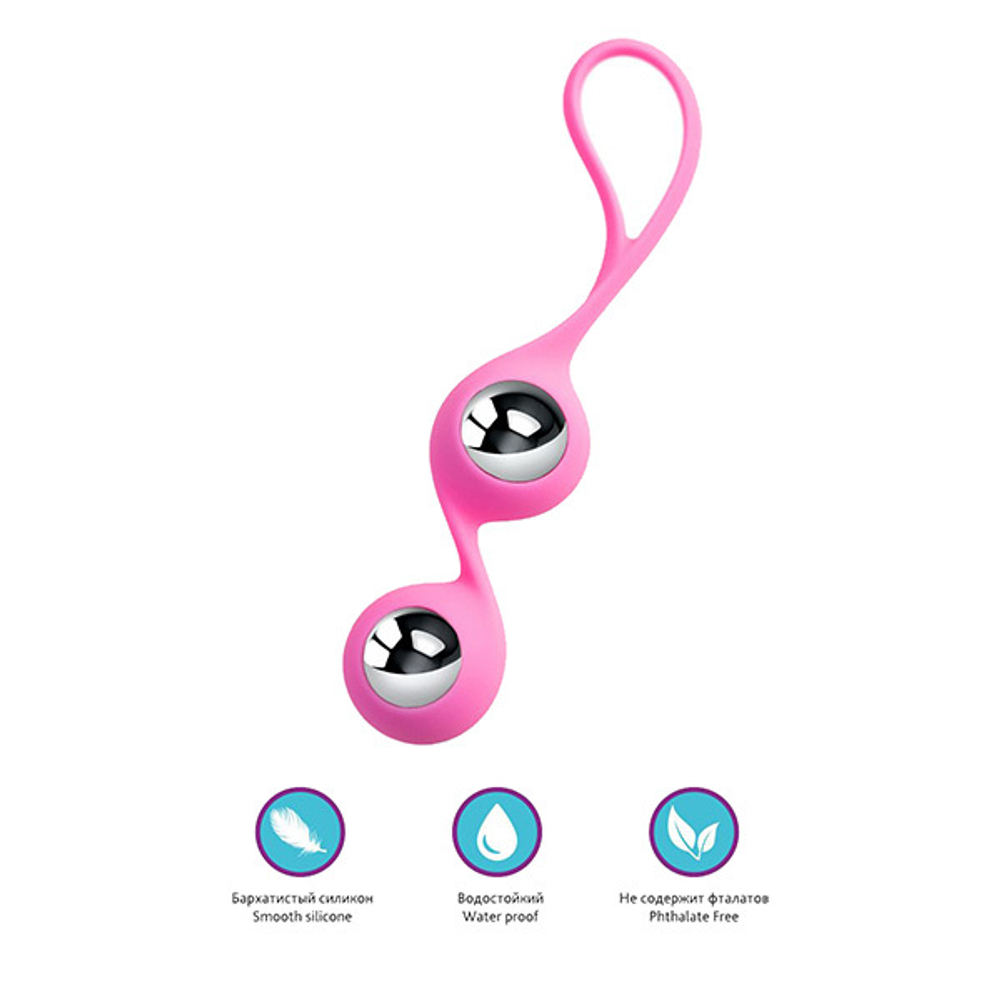 Розовые вагинальные шарики 1,9см ToyFa L'eroina Futa 564007