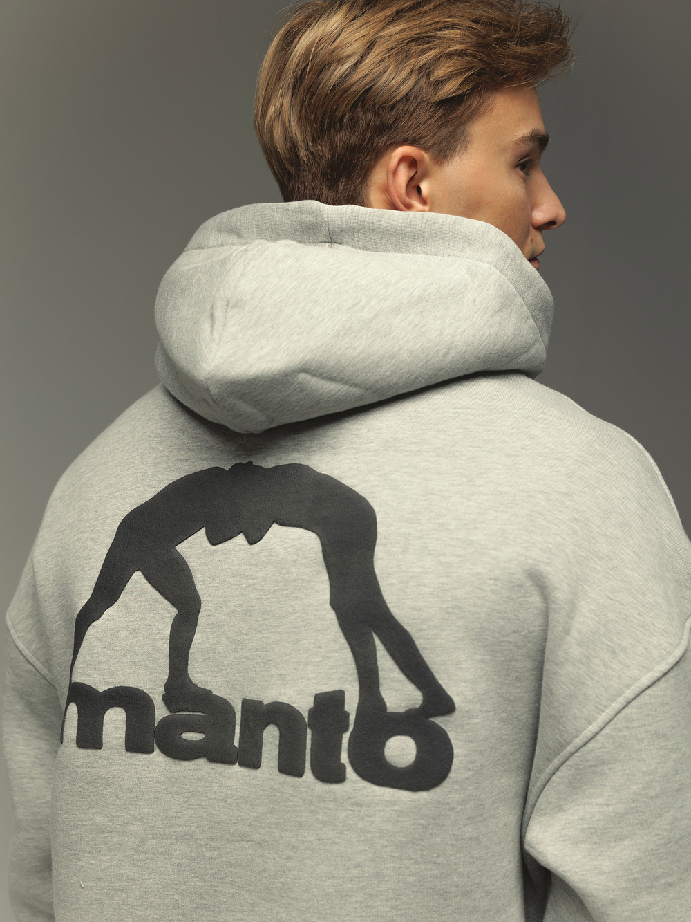 Худи MANTO LABEL OVERSIZE серая