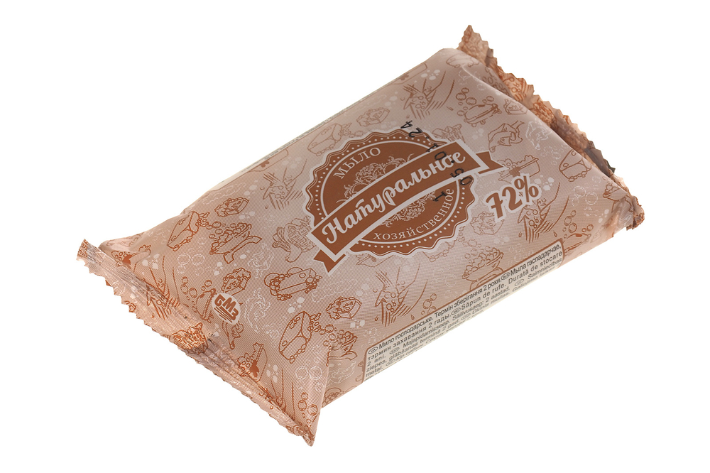 Мыло хозяйственное Натуральное 72% 100г в цветной обертке