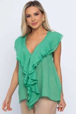 Блуза Поцелуй ветра (зеленая) Б13868-7М LT Collection