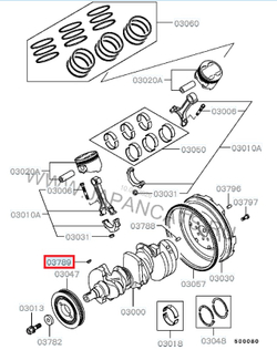 Шпонка шкива коленвала для автомобилей Mitsubishi / RVLT-MD008959