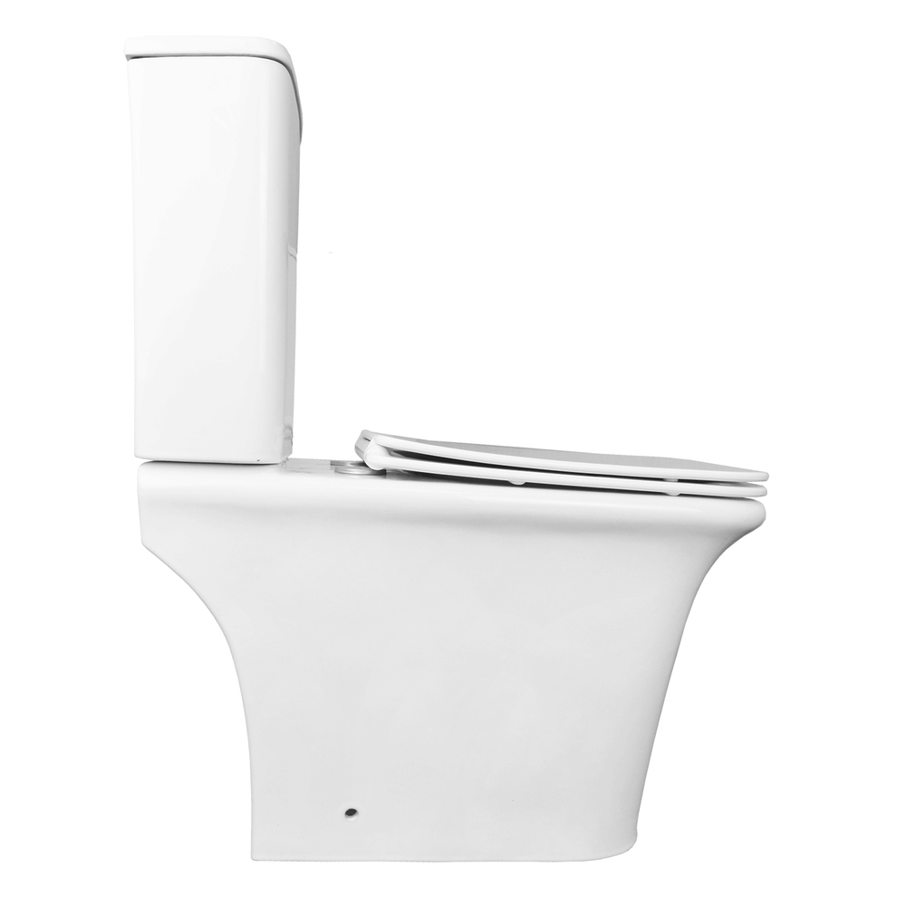Унитаз-компакт безободковый Azario Avero AZ-3121-G с крышкой-сиденьем микролифт, белый