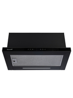 Вытяжка кухонная MACBI Perfa-60G-S/S (BLACK) черный, D150мм, 1200м3/ч, полновстраиваемая, мотор 230Ватт, стекло 60см, сенсорное управление + управление жестами, освещение светодиодное 5W