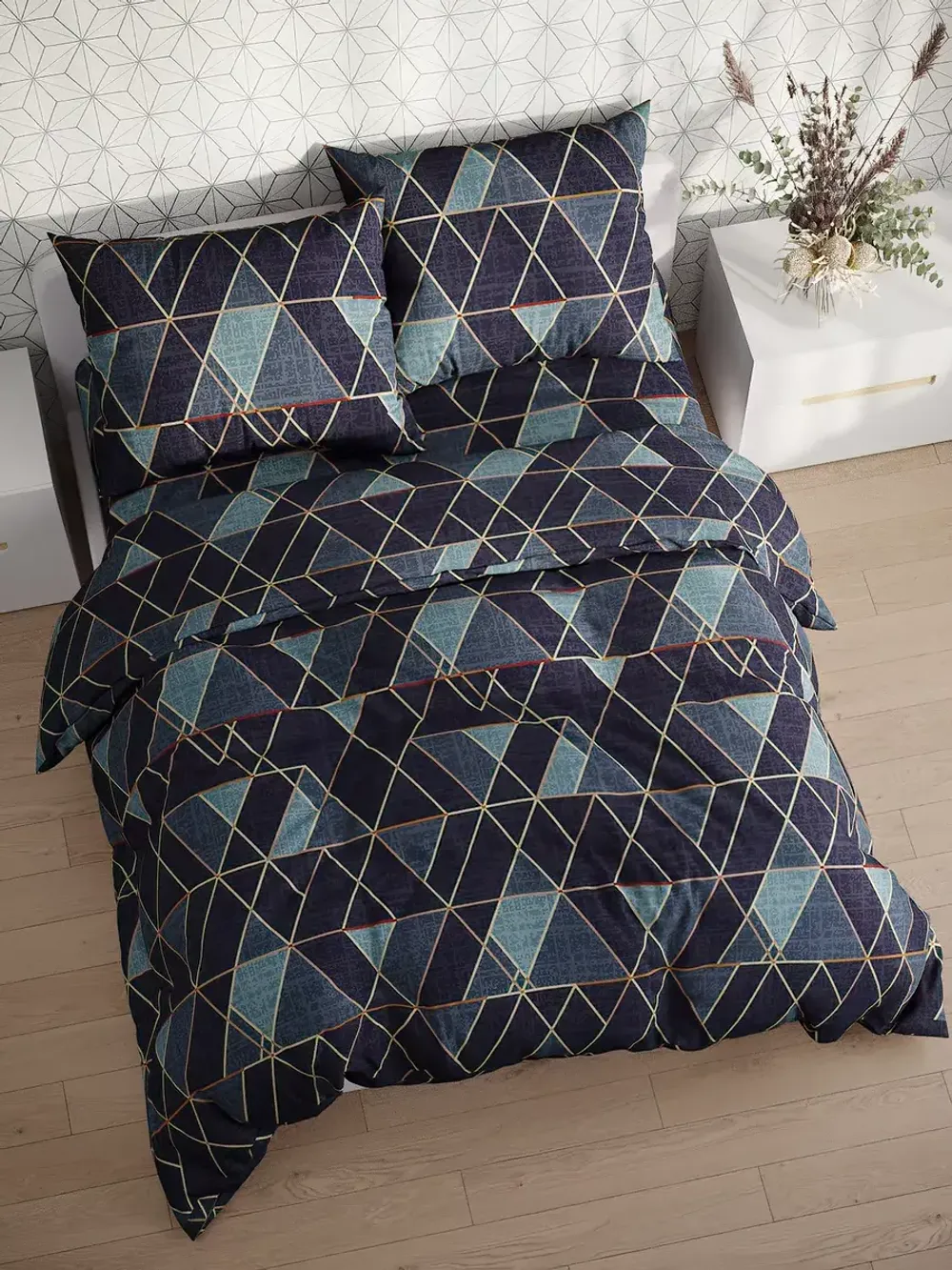 Простынь на резинке перкаль Сказка "Энигма" 160x200 см