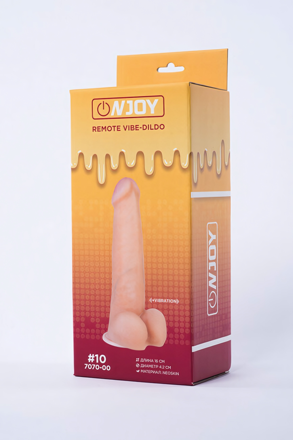 Реалистичный вибратор на присоске из кибер-кожи с выносным пультом Onjoy Remote Vibe-Dildo #10 (10 режимов) (Цвет: телесный)