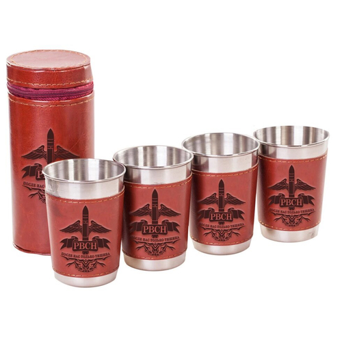 Подарочные стопки «РВСН» в кожаном футляре