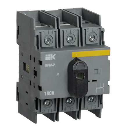 Выключатель-разъединитель модульный ВРМ-2 3P 100А IEK