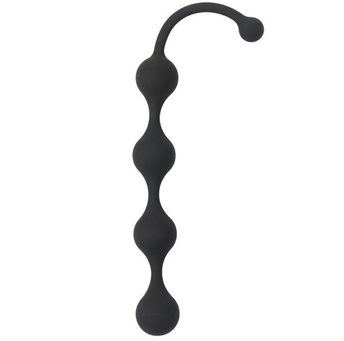 Чёрная анальная цепочка Four Beads Anal Black - 24 см.