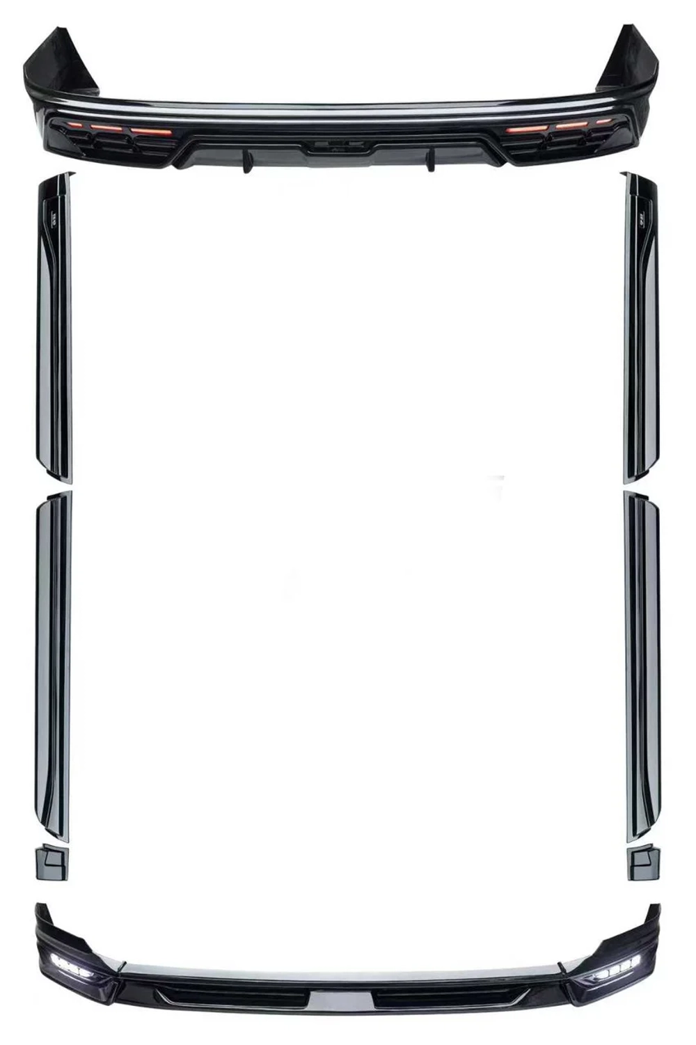 Обвес для ZEEKR 9X 2025+ Зикр Губа переднего бампера Боковые юбки Диффузор