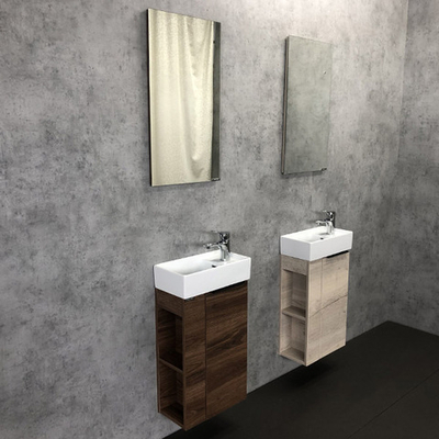 Тумба-умывальник "Матэ-40" дуб тёмно-коричневый с раковиной CREA 40, P-UM-CRE40/1