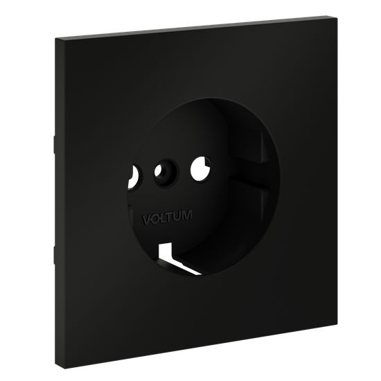 Накладка для розетки с заземлением, S70 (черный матовый)