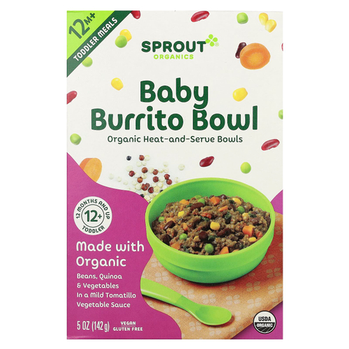 Sprout Organics, миска для буррито, для детей от 12 месяцев, 142 г (5 унций)