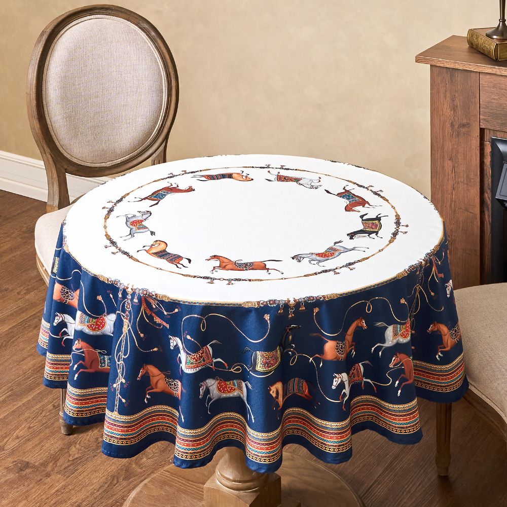 СКАТЕРТЬ КРУГЛАЯ "PASSAGE" 220СМ ,БЕЛЫЙ,100%ХЛОПОК,ТВИЛ,ПРОПИТКА