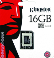 Карта памяти Kingston MicroSD (Class 10) 16gb + адаптер