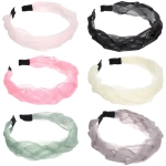 Ободок для волос «МАРЦИПАН», мальта, ширина 3см, микс 6 цветов ( в пакете с подвесом)