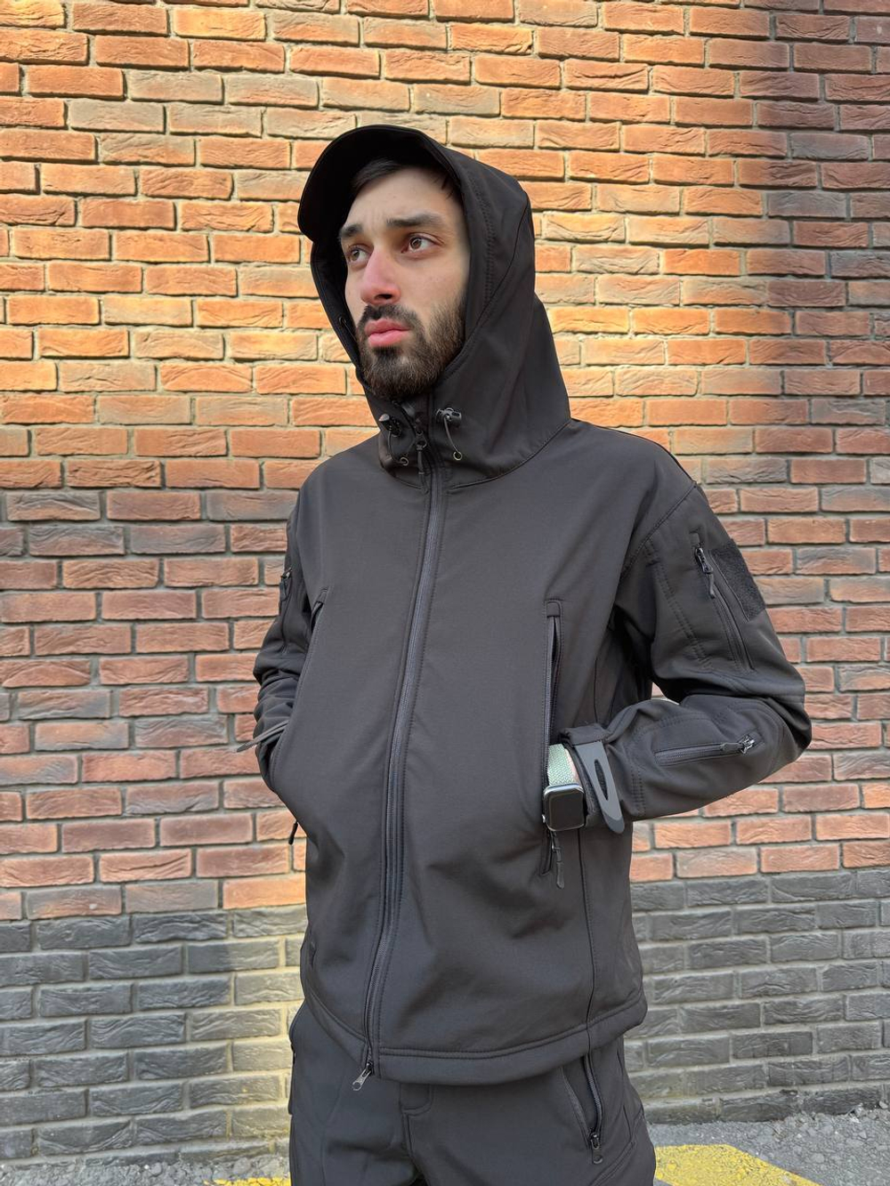 Тактический демисезонный костюм / softshell / чёрный