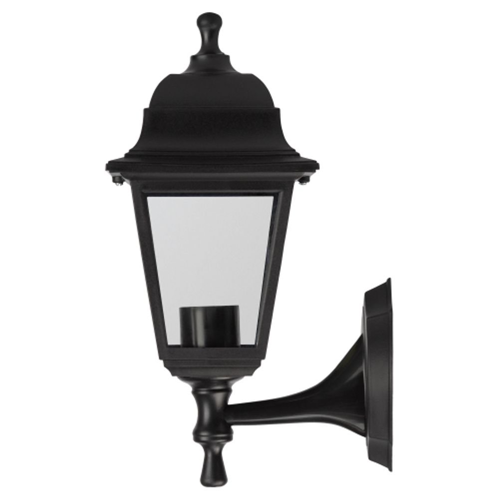 Садово-парковый светильник ЭРА НБУ 04-60-001 черный 4 гранный настенный IP44 Е27 max60Вт