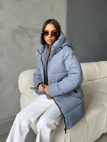 Куртка зимняя удлиненная с капюшоном