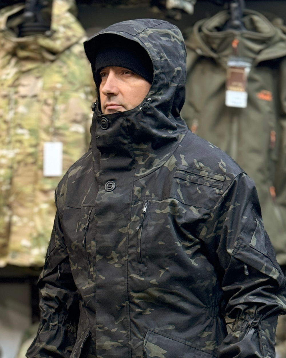 Костюм Горка 6М "Чёрный мультикам" с флисом, Рип-стоп (Беларусь)