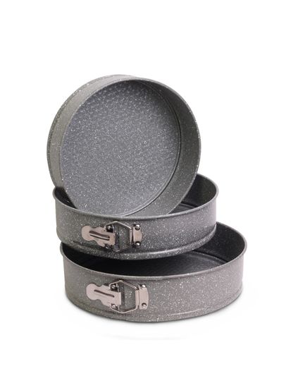 Набор разъемных форм для выпечки 3 шт. Kamille KM-6031 (d24/26/28х6,5 см) из углеродистой стали