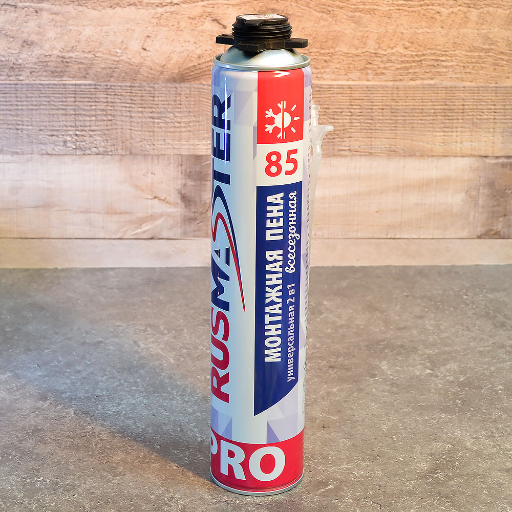 Пена монтажная 2 в1 всесезонная "Rus-master Pro 85" 770г (303-099)