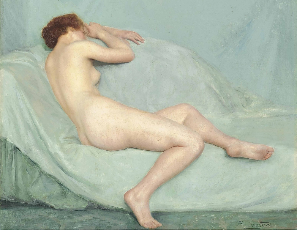 Поль Зиффер. №230. Лежащая обнаженная (Reclining Nude). 38.5 х 46.5. Холст, масло. Частное собрание.