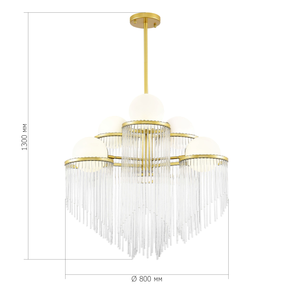 SL1511.203.06 Люстра подвесная ST-Luce Золотистый/Белый E27 6*60W ALLEGRO