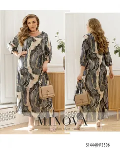 Платье 2506-серый-фреза Minova