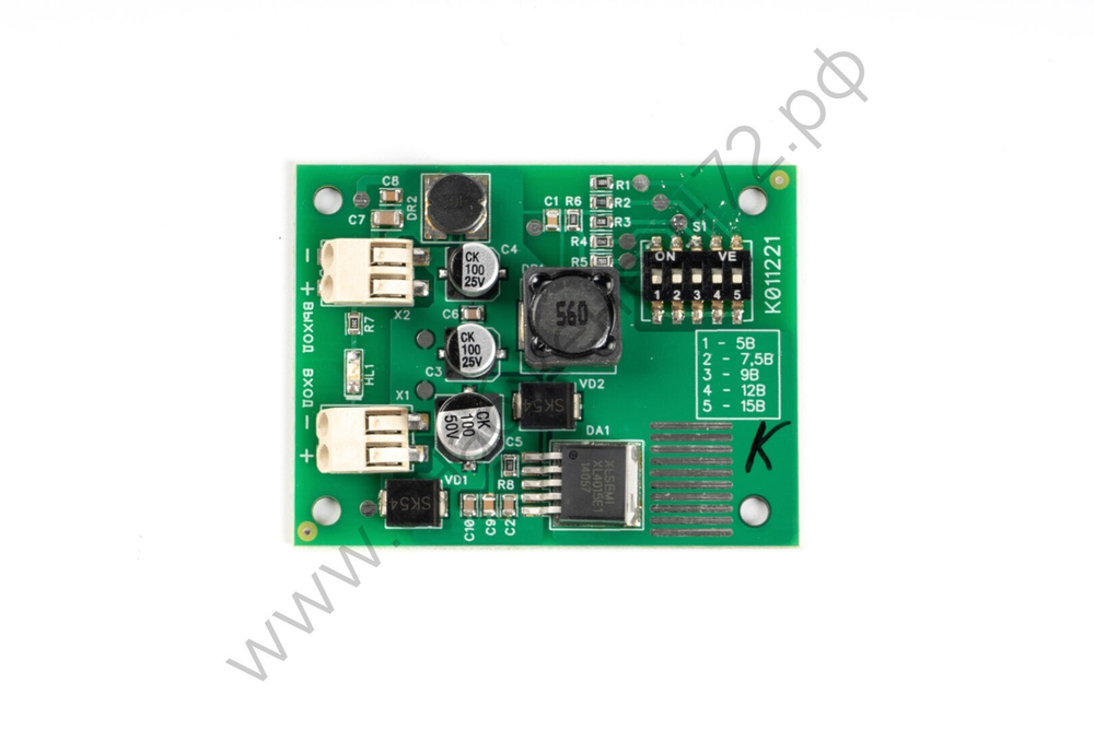 СКАТ УПН-01 преобразователь напряжения, вход 7-30В, выход 5/7,5/9/12/15В, ток 1,5А