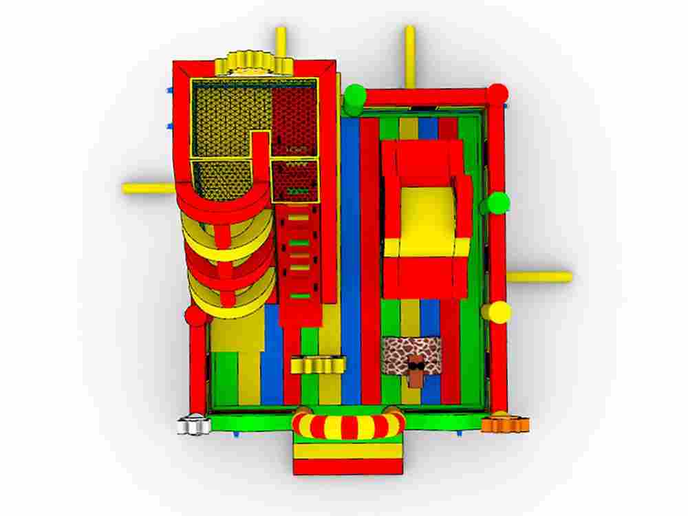 Коммерческий надувной батут «Мульти-сафари-утка» 7*6,5*5 м