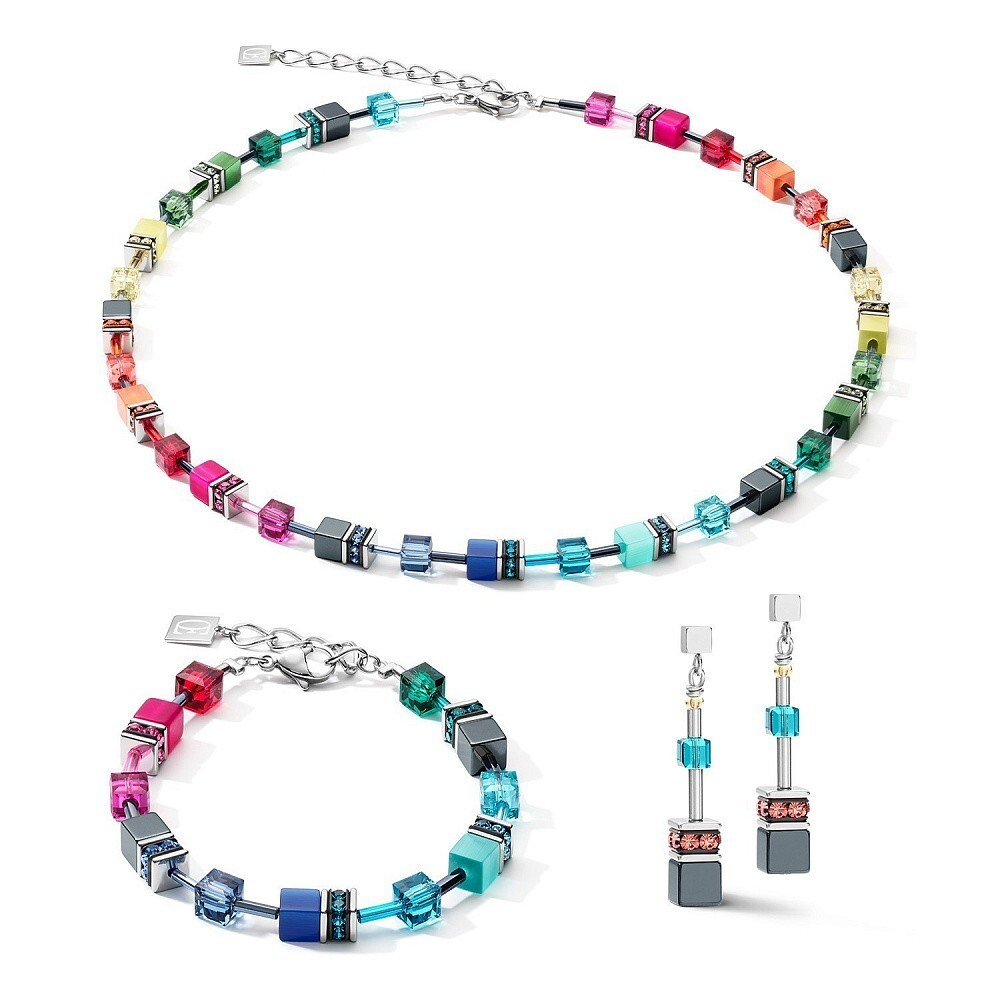 Серьги Coeur de Lion Multicolor Rainbow 5012/21-1520 цвет серебряный, серый, голубой, мульти