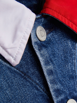 Джинсовая куртка Tommy Jeans Tommy Collection Cropped Flag Indigo Denim Stone Washed - M