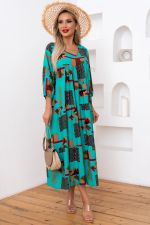 Платье Серенада (мята/абстракция) Р11-1044/7 Nikol (Акция)