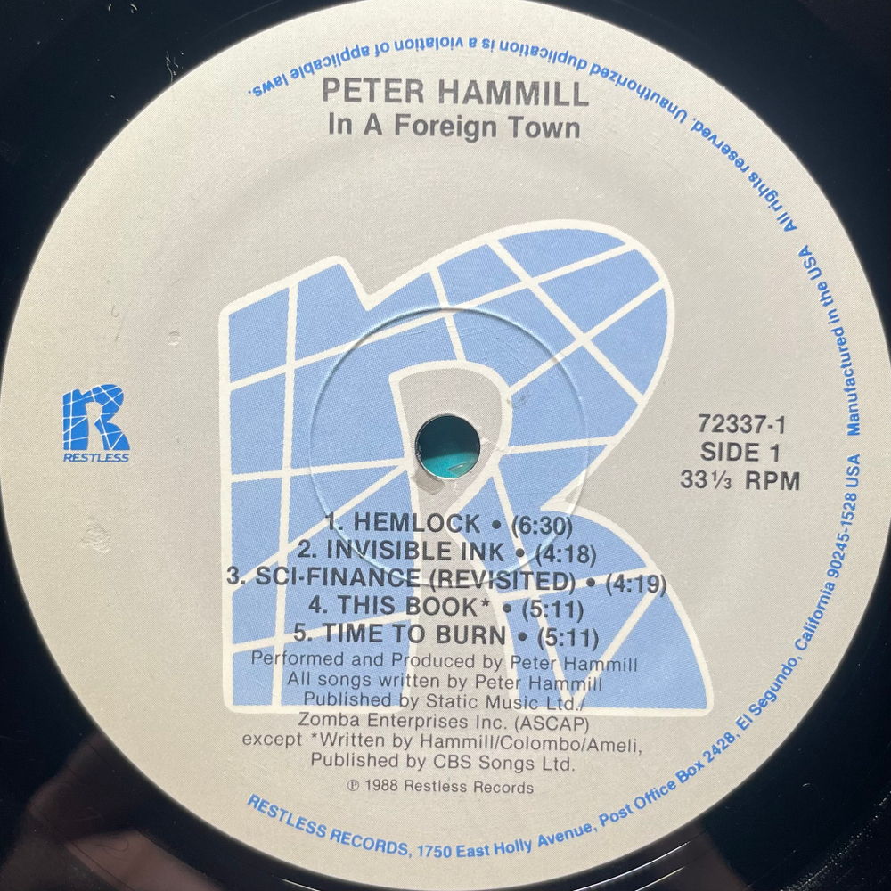 Peter Hammill ‎– In A Foreign Town (США 1988г.)