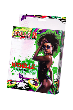 Кукла надувная Dolls-X by TOYFA Michelle, негритянка, с тремя отверстиями, 160 см