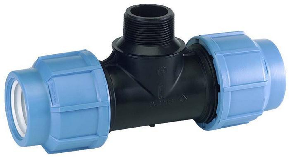 Тройник компрессионный ПНД d32х3/4" наружная резьба