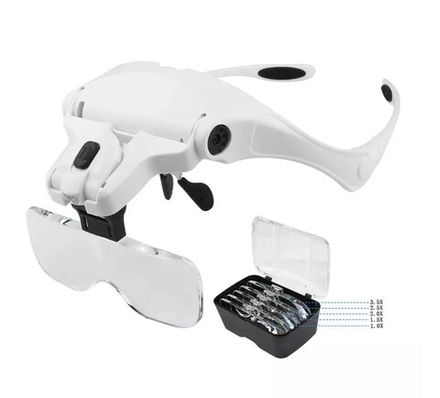 Увеличительные очки / окуляры с подсветкой и сменными линзами 5шт 1.0х, 1.5х, 2.0х, 2.5х, 3.5х