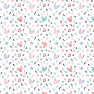 Милые курочки, курицы и петушки на белом фоне