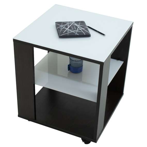 Стол журнальный BeautyStyle 6 венге/стекло белое