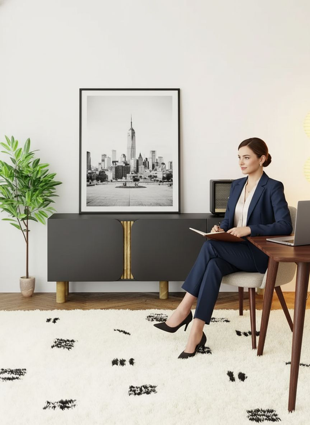 Тумба под телевизор, 150х40х55, Ола, напольная, в прихожую, графит / сосна, Dipriz