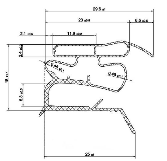 Уплотнитель для холодильника Daewoo FR-351 м .к 460*630 мм (022 АНАЛОГ)