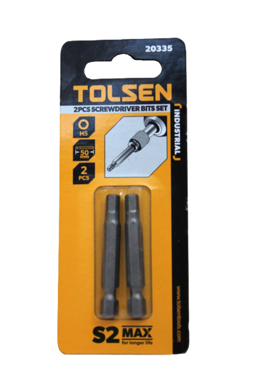 Набор односторонних бит TOLSEN "INDUSTRIAL" 1/4" HEX5х50мм 2шт. 20335