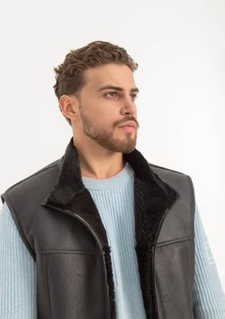 жилет из овчины мужской