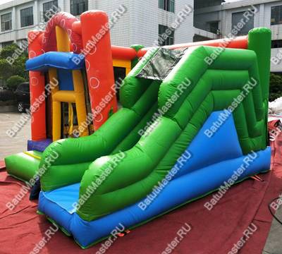 Детский надувной батут "Радужный домик" 4*3,5*2,7 м