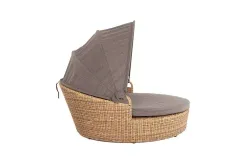 "Стильяно" плетеная кровать круглая, цвет соломенный