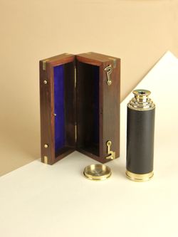 Nautical Подзорная труба в деревянном футляре