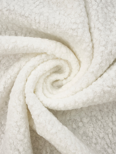 Мех искусственный "Барашек", 384 г/м2, ш. 150 см, молочно-белый