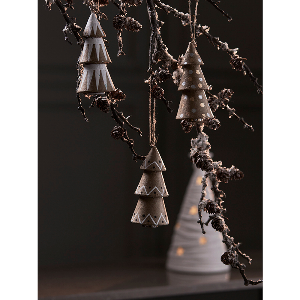 Набор елочных украшений из папье-маше zero waste из коллекции new year essential, 4 шт.