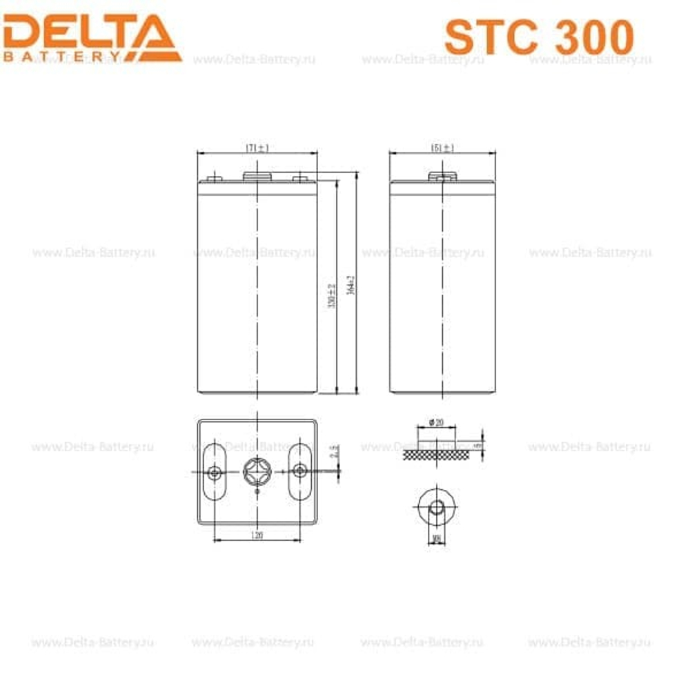 Аккумуляторная батарея Delta STC 300 (2V / 300Ah)